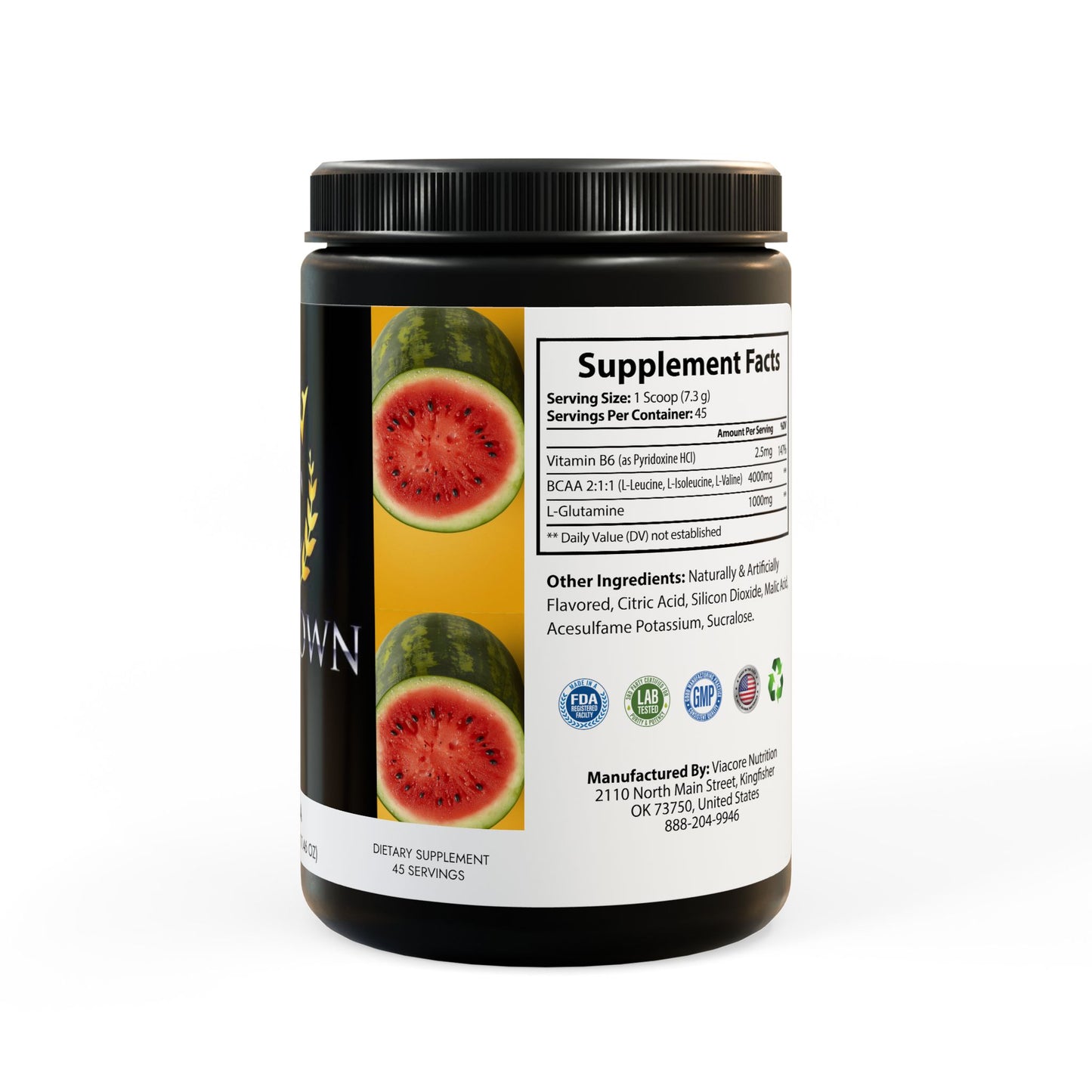 BCAA Supplement, Watermelon (325g, 11.46oz, 45 servings)