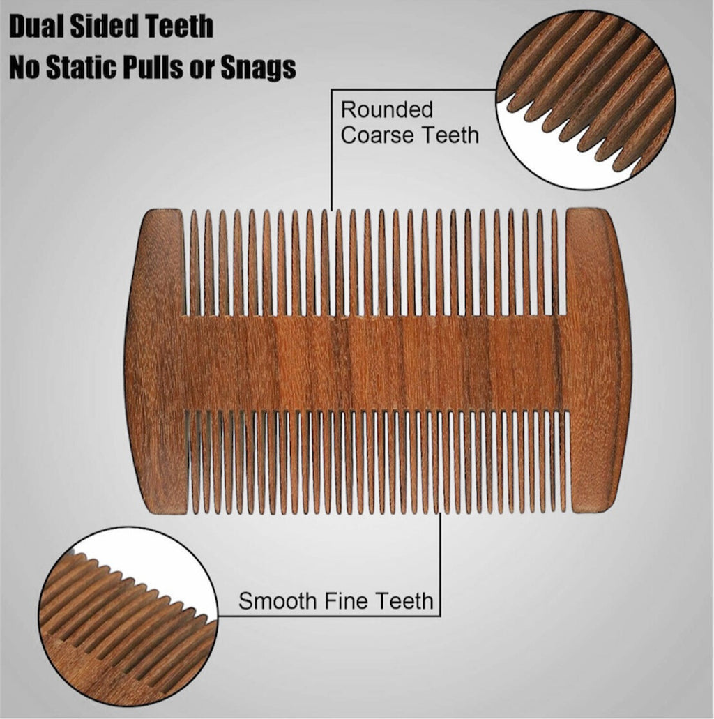 Beard Comb & faux leather case (Set)