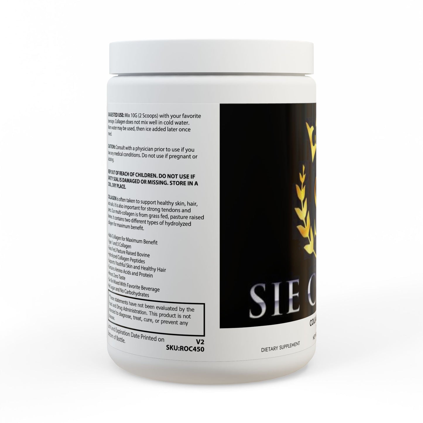 Sie Crown Collagen Peptides Type I & III Supplement (350g, 12.3oz)